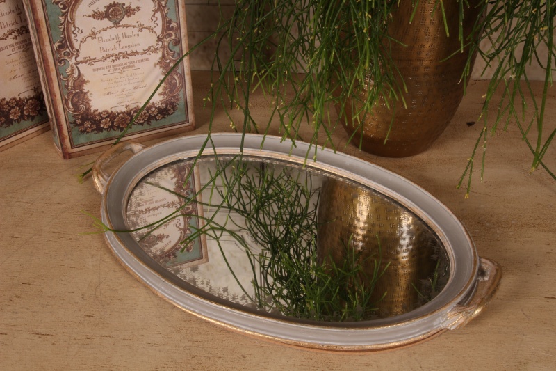 Dienblad spiegel resin 44 cm