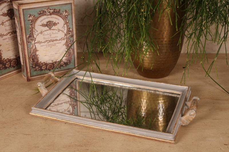 Dienblad met spiegel resin 43 cm