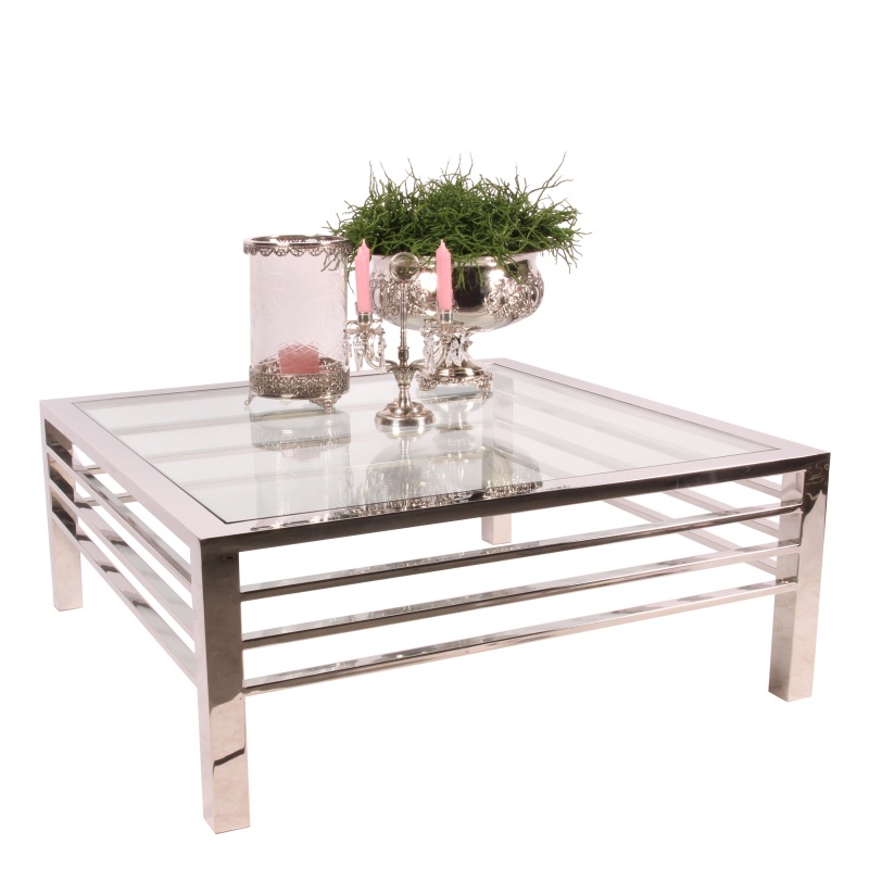 Tafel salon Dubai vierkant zilver