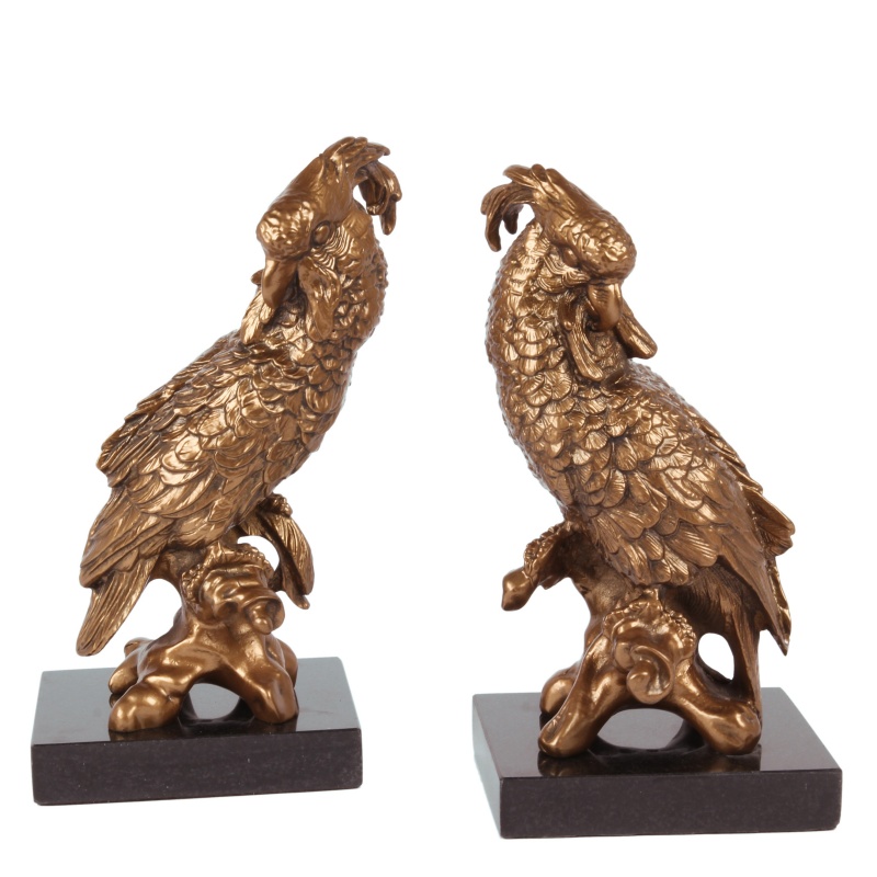 Fig. Papegaai op basis brass 28cm