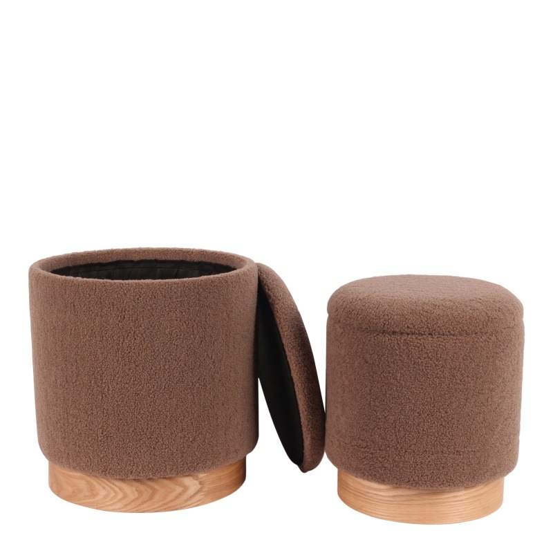 Poef met opbergruimte SET/2 houten onderstel