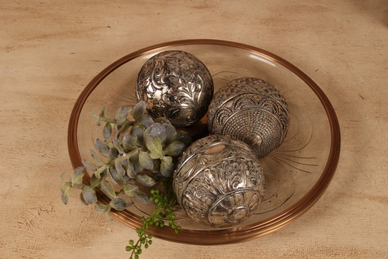 Decoratiebal Ø10 cm SET/3 resin