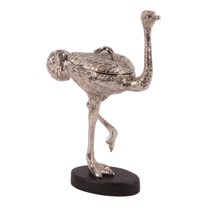 Deco opbergdoos Struisvogel koper 32 cm