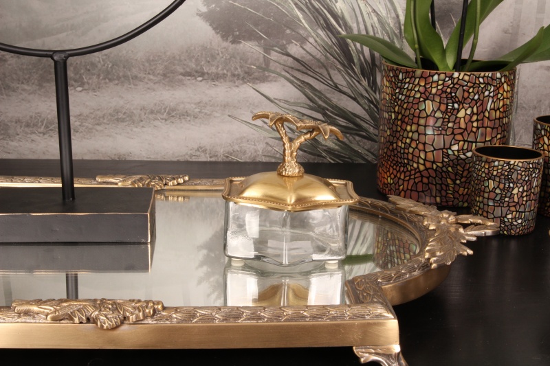 Deco opbergdoos koper 11.5 cm