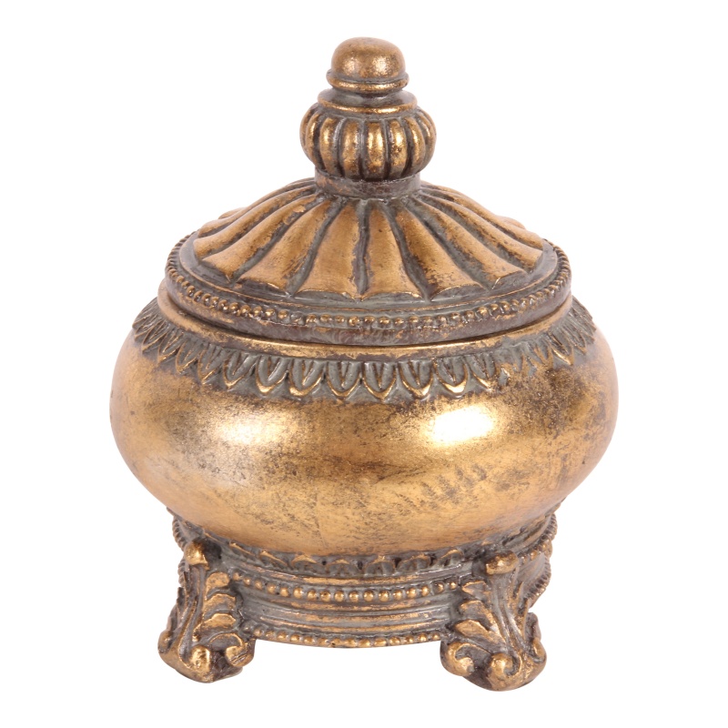 Deco opbergdoos resin 14.5 cm