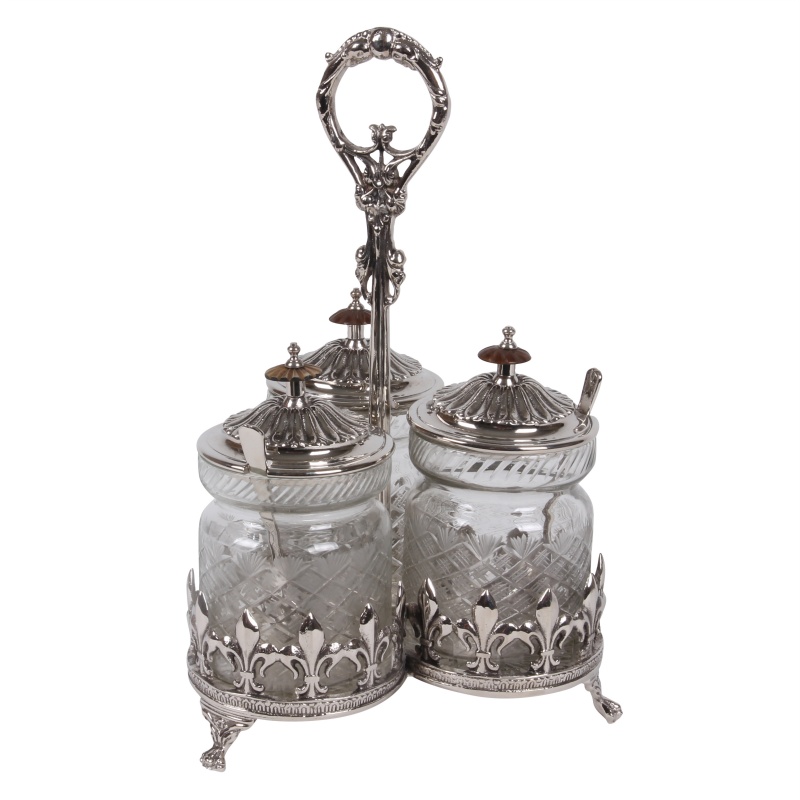 Tafelgerei flessenstandaard x3 h.29x17x17 cm